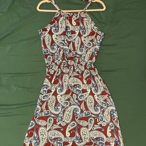 Paisley Print Halter Dress